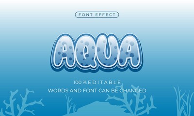 Aqua live font effect design