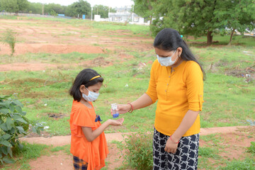 INDIAN mother and daughter DURING PANDEMIC
