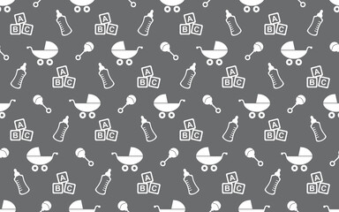 Baby items seamless repeat pattern background