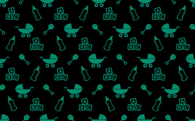 Baby items seamless repeat pattern background