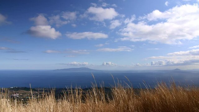 Izu Oshima Island with Blue sky and sea