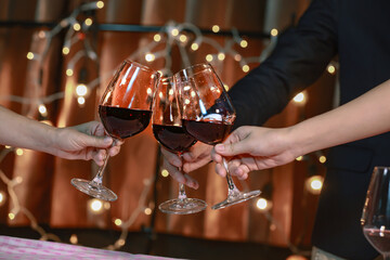 food and Drink, wine red and for a friendly, in a bar or a restaurant
