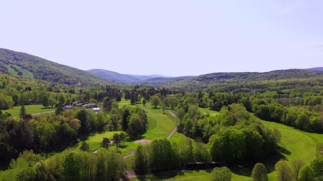 A Beautiful Aerial View of a Golf Course in the Catskills