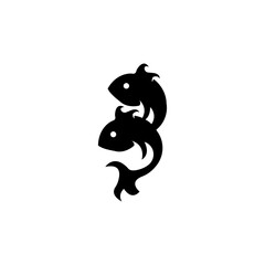 Simple fish logo design vector template