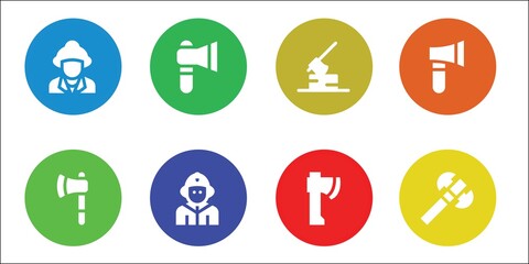 Fototapeta premium Modern Simple Set of hatchet Vector filled Icons