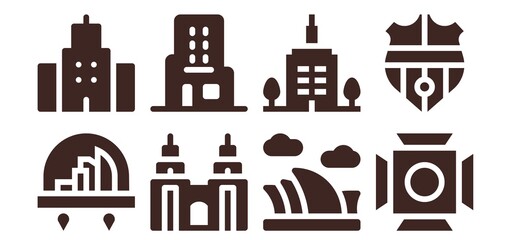 skyscraper icon set