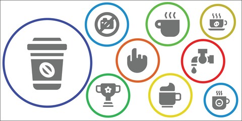 Modern Simple Set of take Vector filled Icons