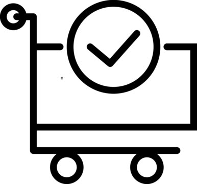 check mark on a cart