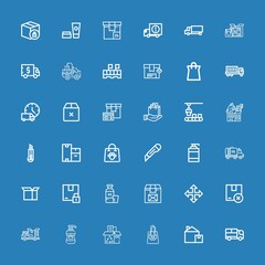 Editable 36 packaging icons for web and mobile