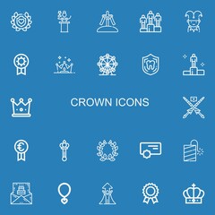 Editable 22 crown icons for web and mobile