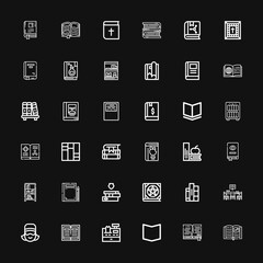 Editable 36 bookstore icons for web and mobile
