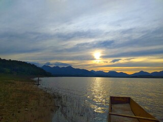 sunset on the lake