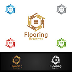 Flooring Logo for Parquet Wooden or Vinyl Hardwood Granite Title Design