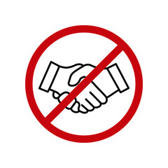 No handshake sign icon design isolated on white background. Vector illustration