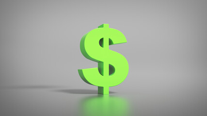 Dollar symbol 3D render illustration