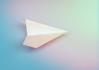 Paper airplane close up with lighting effect