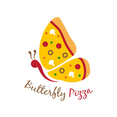 Italian Fast Food Butterfly Pizza Logo