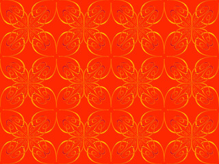 Fototapeta premium Seamless pattern design with floral background elements, beautiful ornaments, black, white, orange, pink, red, green, yellow, blue, gray, purple