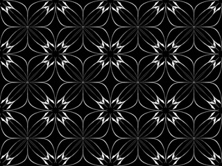 Seamless pattern design with floral background elements, beautiful ornaments, black, white, orange, pink, red, green, yellow, blue, gray, purple