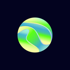 Abstract sphere logo design with gradient. 3d mark logo