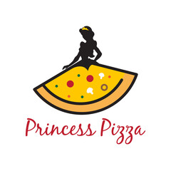 Italian Fast Food Restaurant Princess Pizza Logo