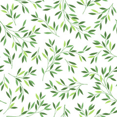 Seamless pattern of a leaf designed simply,
I drew a leaf in a silhouette,
