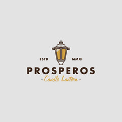 Lantern Vintage Badge Logo Design Illustaration