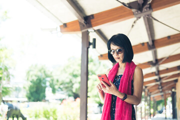 woman using cellphone