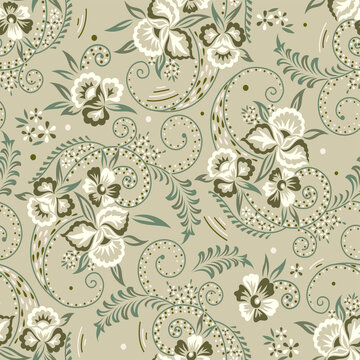 Seamless vintage floral pattern design