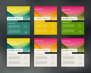 Vector flyer design template collection, page layout set