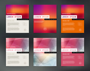 Vector flyer design template collection, page layout set
