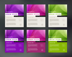 Vector flyer design template collection, page layout set
