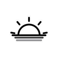 sunset and sunrise line icon. design vector illustration
