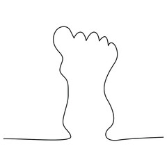 one line continuous drawing foot prints signage symbol