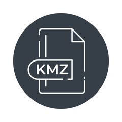 KMZ File Format Icon. KMZ extension filled icon.