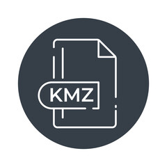 Obraz premium KMZ File Format Icon. KMZ extension filled icon.