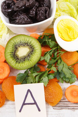 Ingredients as source vitamin A, natural minerals and dietary fiber, nutritious healthy eating...
