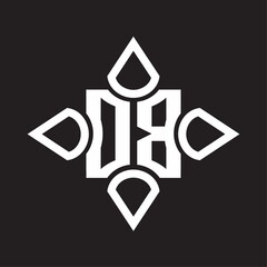 DB Logo monogram with four cone rounded by the shape design template