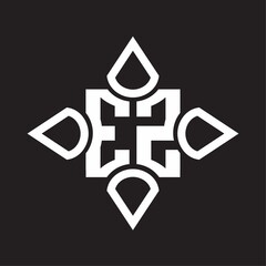 EZ Logo monogram with four cone rounded by the shape design template