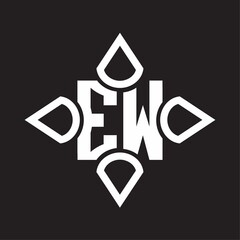 EW Logo monogram with four cone rounded by the shape design template