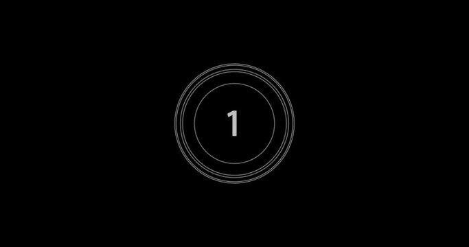 Video Animation of number one for intro and titles, moving circles