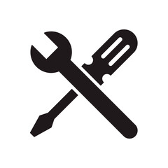 Wrench and screwdriver icon. Vector graphic illustration. Suitable for website design, logo, app, template, and ui.