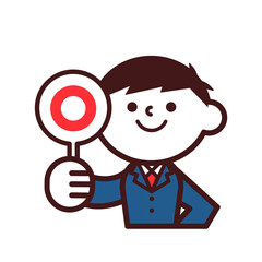 学生　男の子　制服　丸　正解　成功