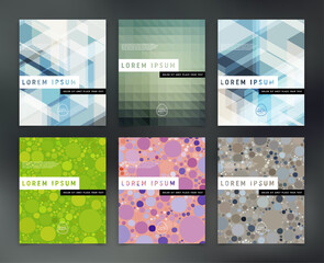 Vector flyer design template collection, page layout set