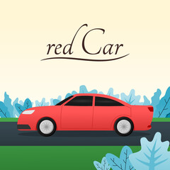 car on a green background