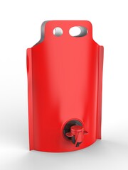Blank Paper  Aluminum Foil Aseptic pouch bag Wine Dispenser with a Tap For Branding. 3d render illustration.