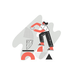 Business concept. Command metaphor. People juggling elements. Vector illustration of the style of flat design. Symbol of teamwork, collaboration, partnership.