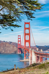 View of the Golden Gate bridgeon a sunny day