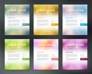 Vector flyer design template collection, page layout set