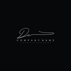DC initials signature logo. Handwriting logo vector templates. Hand drawn Calligraphy lettering Vector illustration.